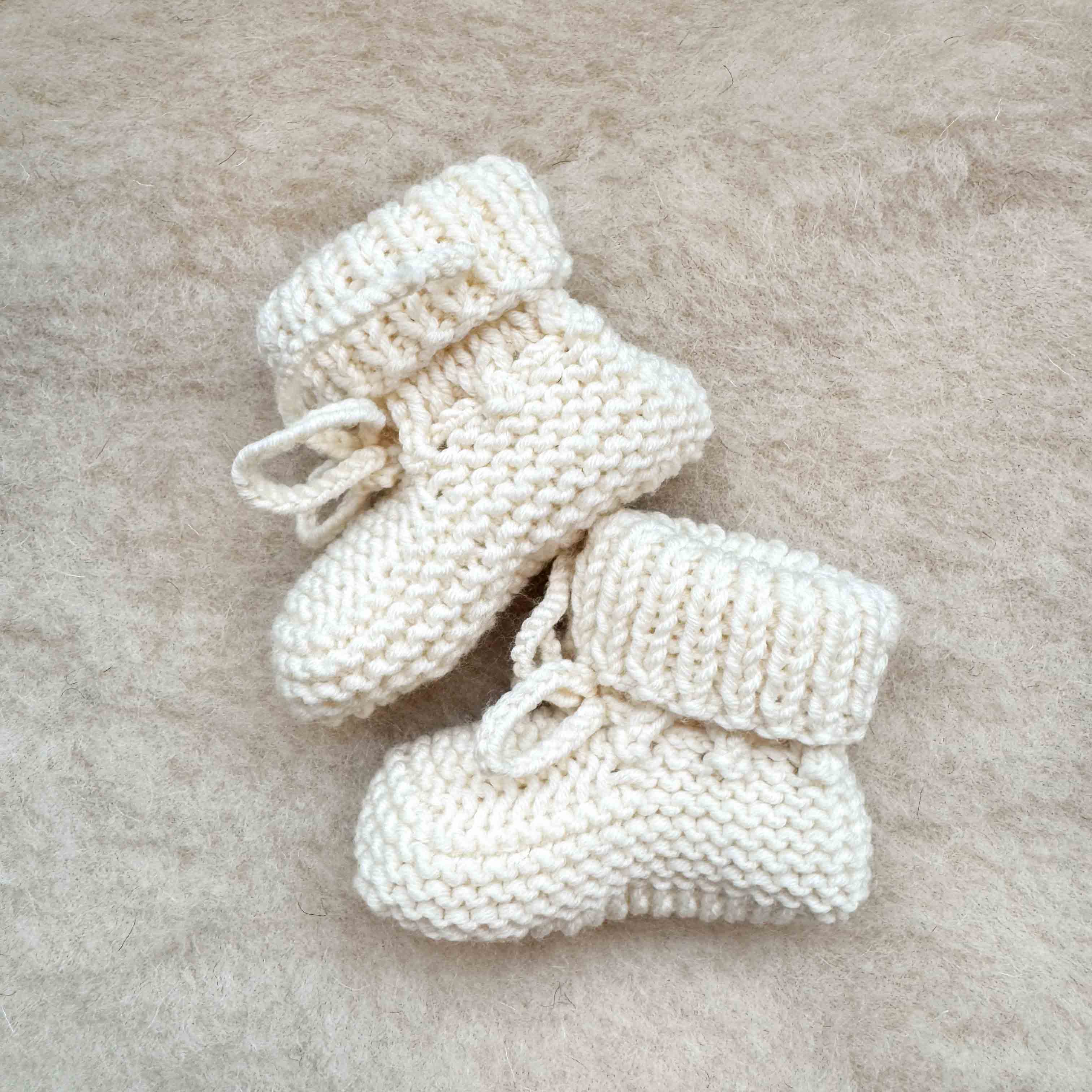 Merinowollen slofjes kleine voetjes