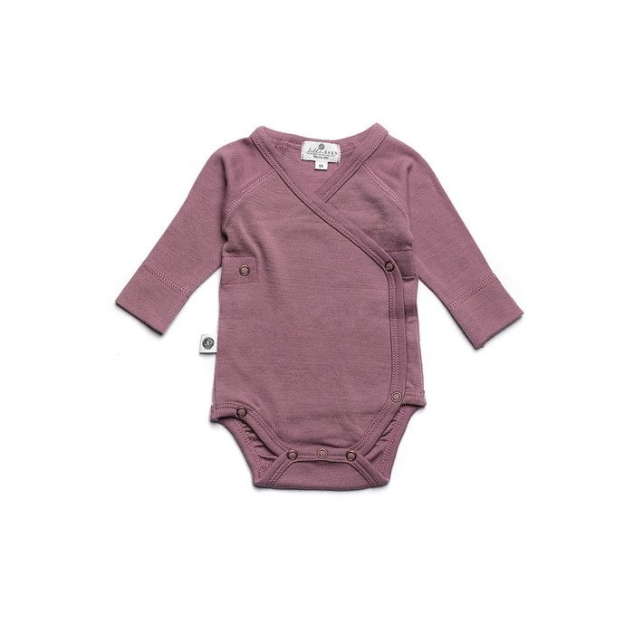 Merinowollen overslag romper lange mouw